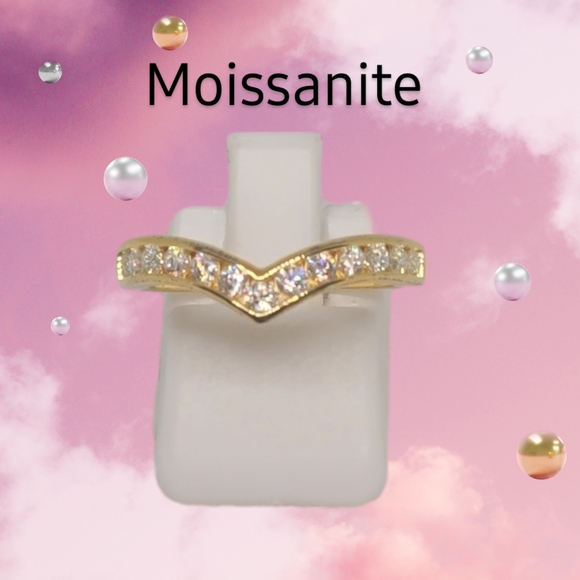 NEW Moissanite VS EF Wishbone Gold Ring - Picture 1 of 14